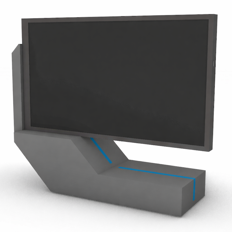 Rolling monitor mount product imagery.